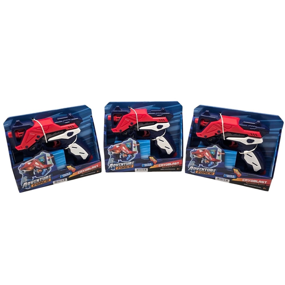 Adventure Force Cryoblast Apocalypse Blaster Set of 3 Lights & Sounds Red Blue